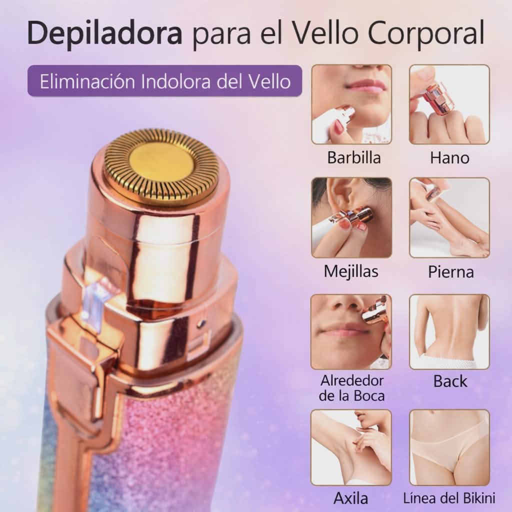 Depiladora Portátil Sin Dolor – Acabado Profesional en Segundos